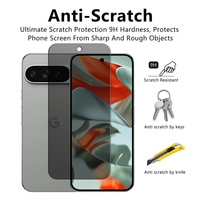 Para Google Pixel 9 Pro XL vidrio para Google Pixel 9 Pro vidrio templado 2.5D Anti Peep Protector de pantalla de privacidad para Google Pixel 9 - imagen 4