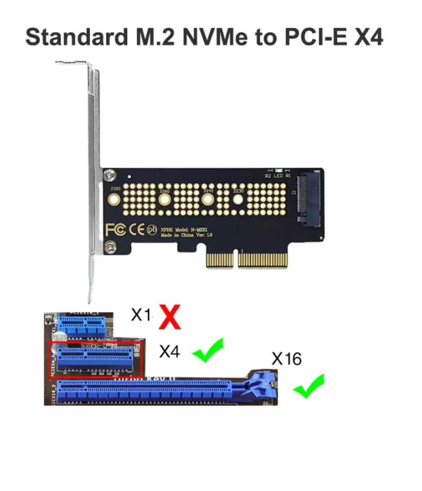 Tarjeta adaptadora M.2 NVME SSD a PCIe 4,0, 64Gbps, llave M PCIe4.0 X1 X4 para PC de escritorio PCI-E GEN4, velocidad completa - imagen 3