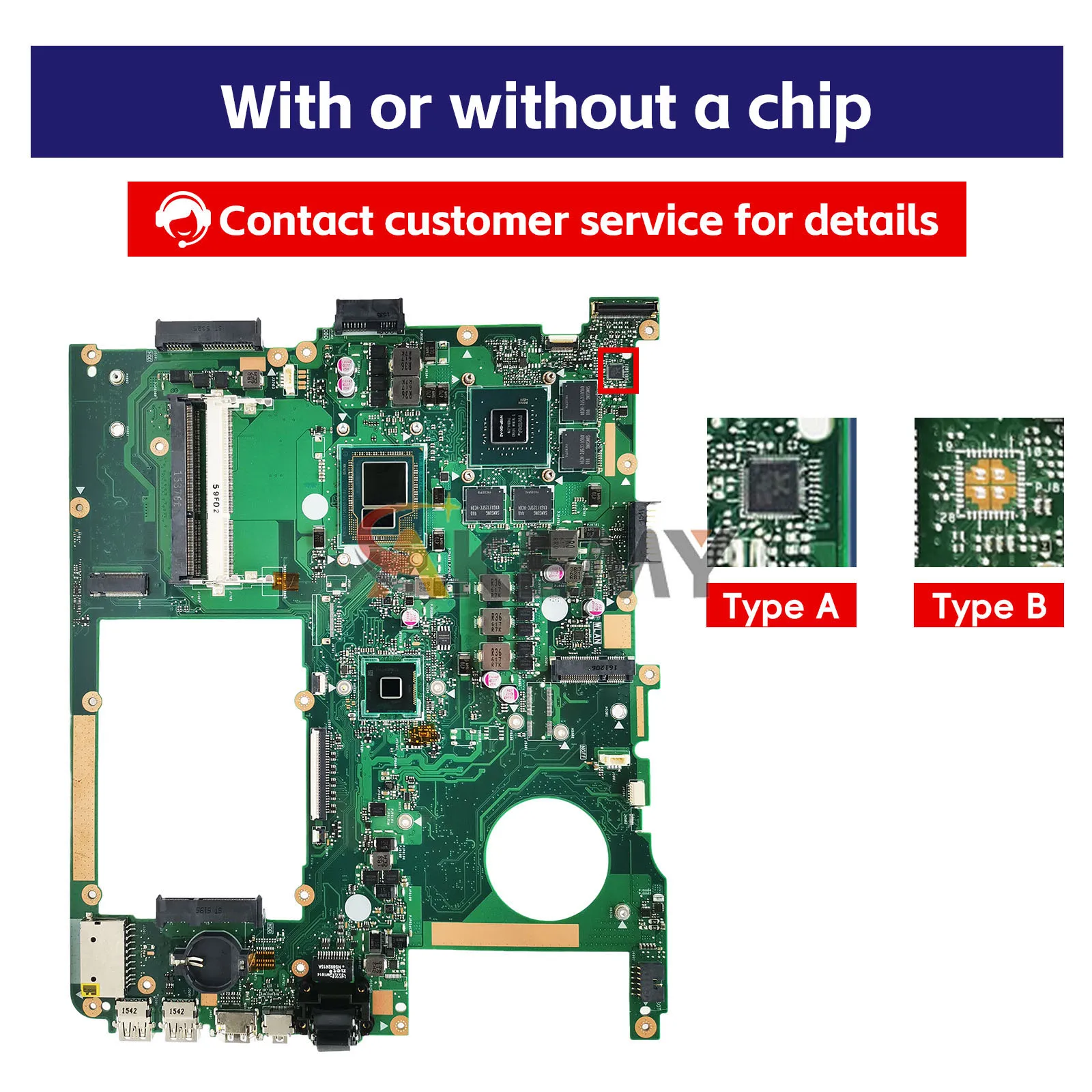 Placa base para ordenador portátil N751JK para ASUS Vivobook N751J N751JX N751JK placa base para portátil con CPU i3 i5 i7 100% pruebas OK envío rápido - imagen 2