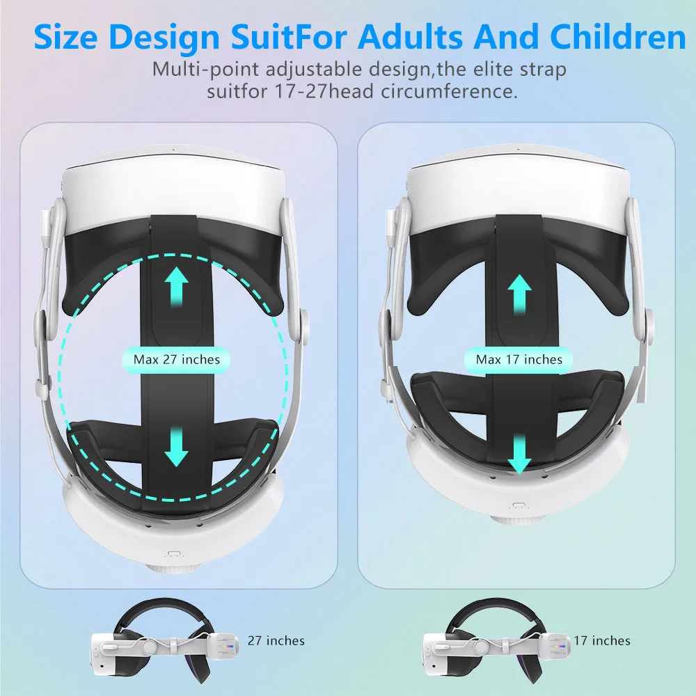 Paquete de batería de 12000mAh correa para la cabeza para Meta Quest 3s VR accesorios 2024 Oculus Quest 3 S RGB Eilte Halo diadema 25W carga rápida - imagen 5