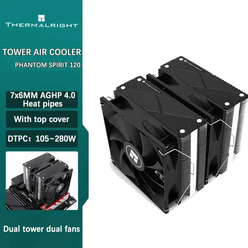Thermalright-disipador de calor Phantom Spirit 120 CPU, Enfriador de viento, compatible con 1700/115X/AM5/AM4 7, tubo de calor, radiador de Torre Dual