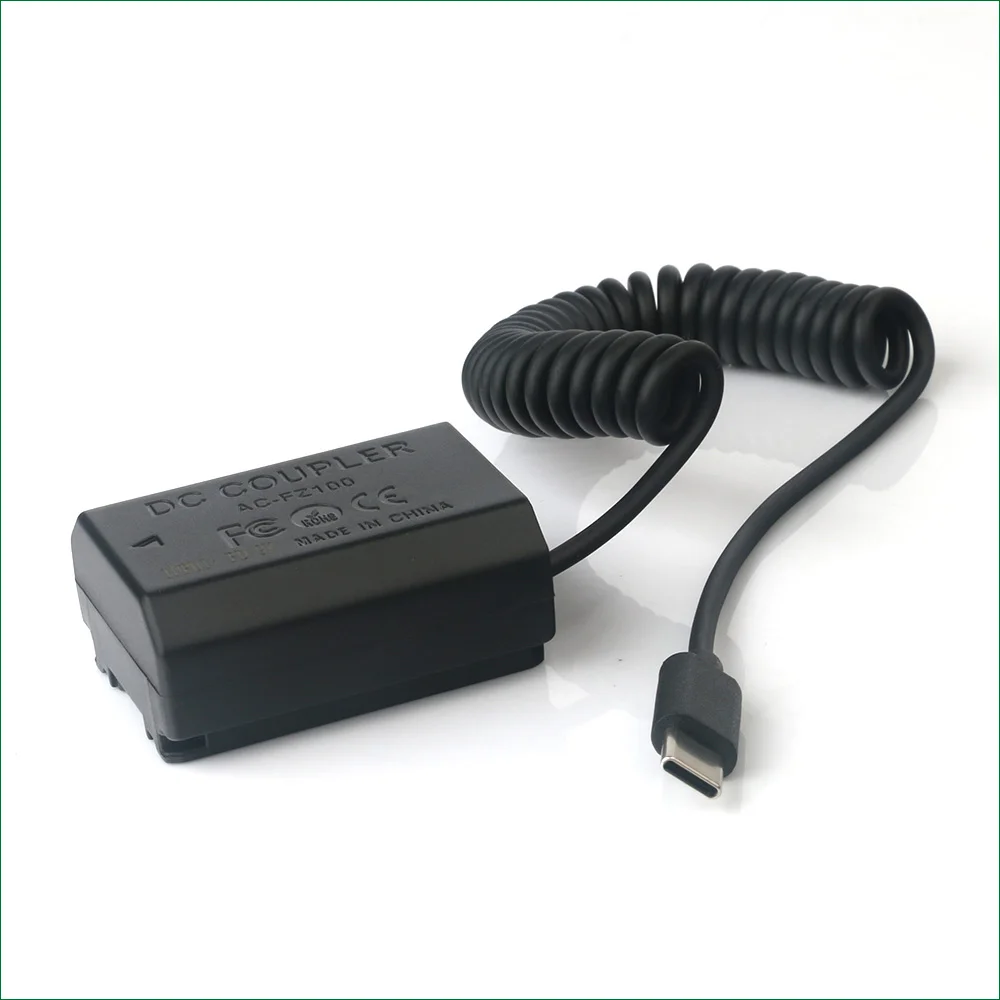 AC-FZ100 Acoplador CC NP-FZ100 Batería ficticia Cable USB-C tipo C para cámaras Sony Alpha 7R III, 7 III, 7CR, 7C II, 7C, 6700, 6600 - imagen 4