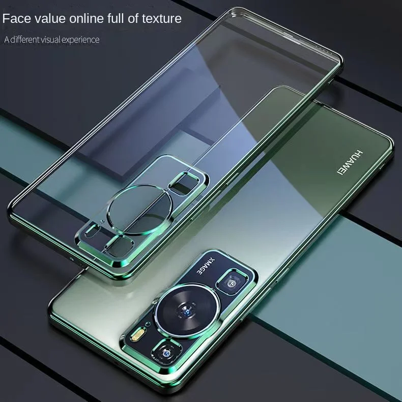 Funda trasera protectora delgada para Huawei P60, P50, P40, P30 Pro, TPU suave, chapado transparente, carcasa de arte
