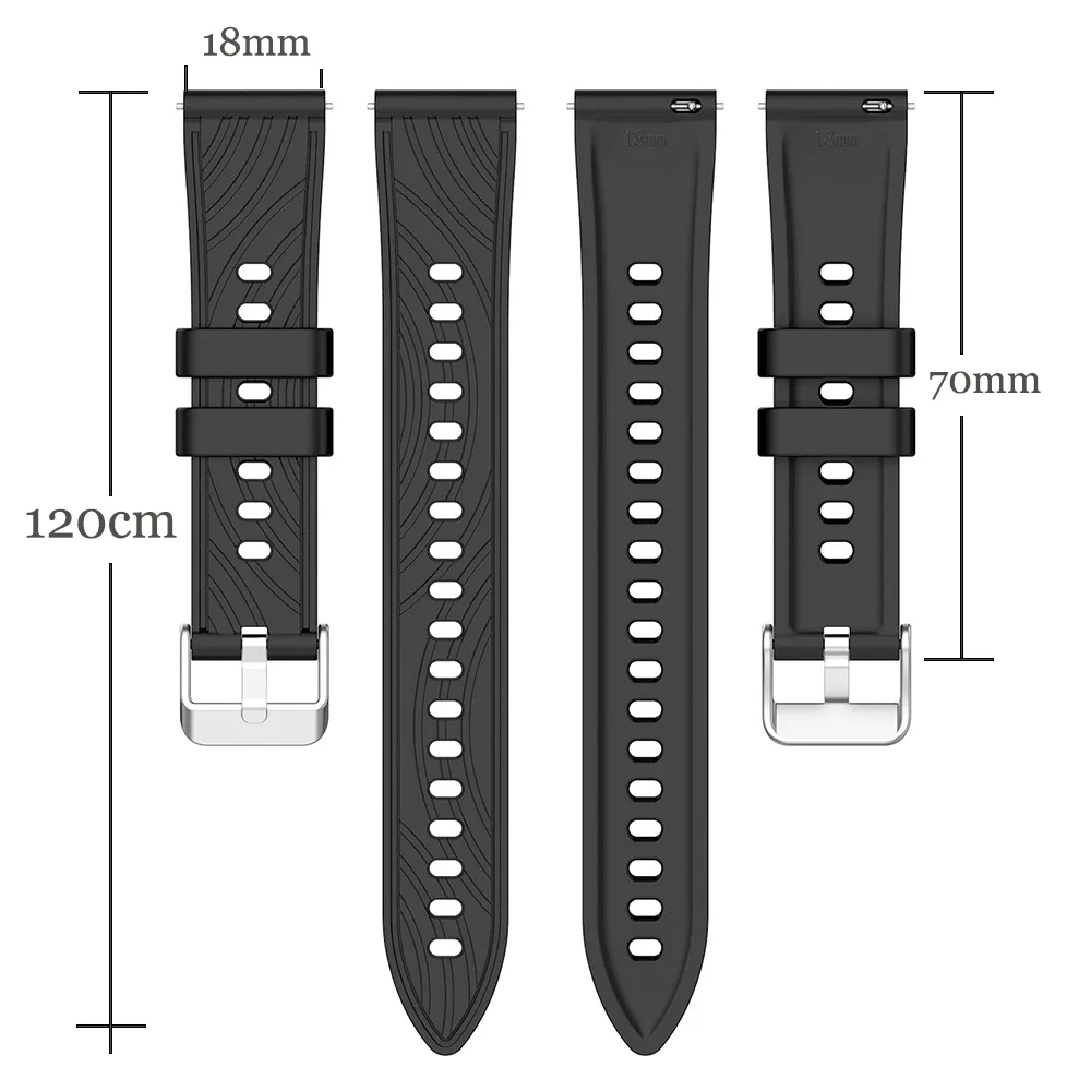 Correa de reloj de 18mm para Huawei Watch GT 5 Pro, Correa de silicona de 42mm para reloj inteligente Huawei GT5 GT4 de 41mm, pulsera de liberación rápida para mujer - imagen 3