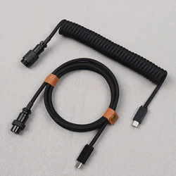 LANO Cable USB-C a USB-C en Espiral para Teclado Mecánico