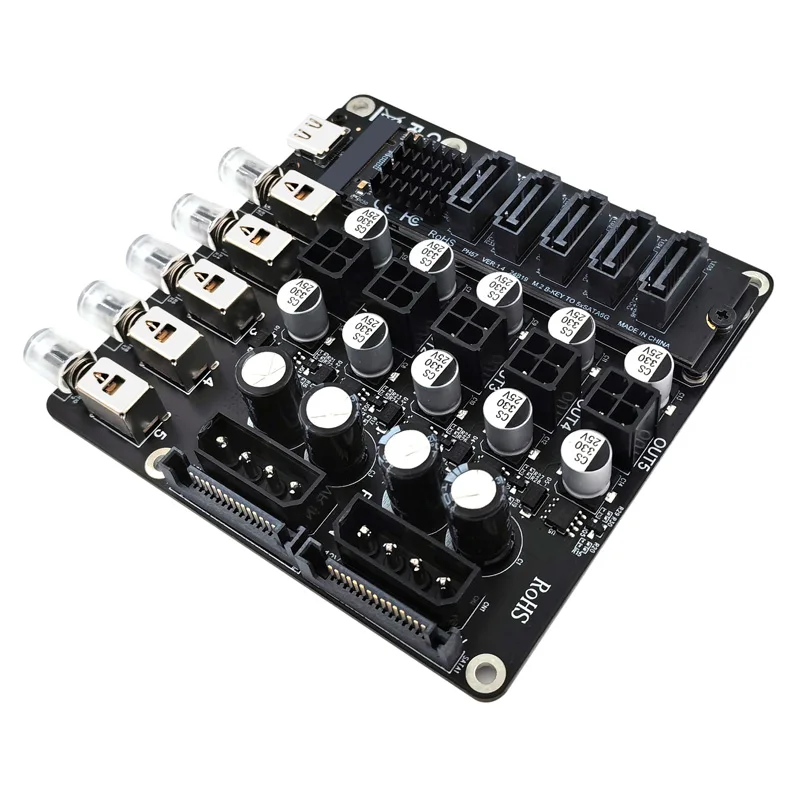 Conmutador de Control de energía 2x SATA + 2x 4 pines a ATX Quad para HDD CD-ROM 4 pines 5/12V adaptador de módulo de placa de ruptura de fuente de alimentación - imagen 4