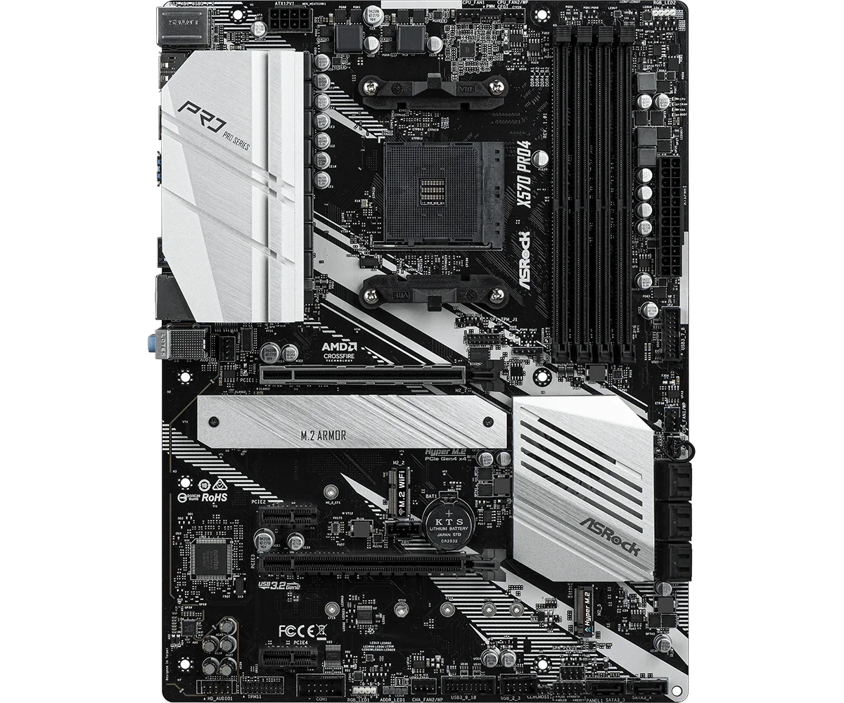 Placa base ASROCK X570 Pro4 + cpu Ryzen 5 5600 AMD X570 2 xPCIe 4,0 AM4 Socket 2x Hyper M.2 DDR4 128GB ATX X570 kit de placa base - imagen 2