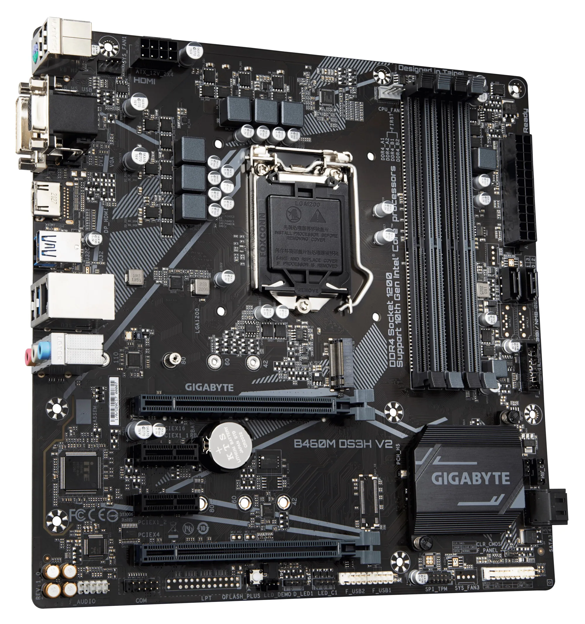 Placa base GIGABYTE B460M DS3H V2 LGA 1200 Intel H470 Micro-ATX con M.2, SATA 6 Gb/s, USB 3,2 Gen 1, ventilador inteligente 5 - imagen 2