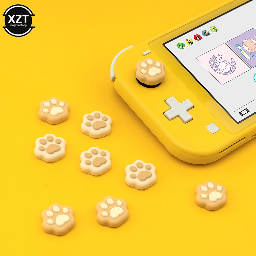 Tapa de agarre para pulgar con forma de garra de gato, cubierta protectora suave de silicona, funda para mando de Nintendo Switch Oled JoyCon NS Lite