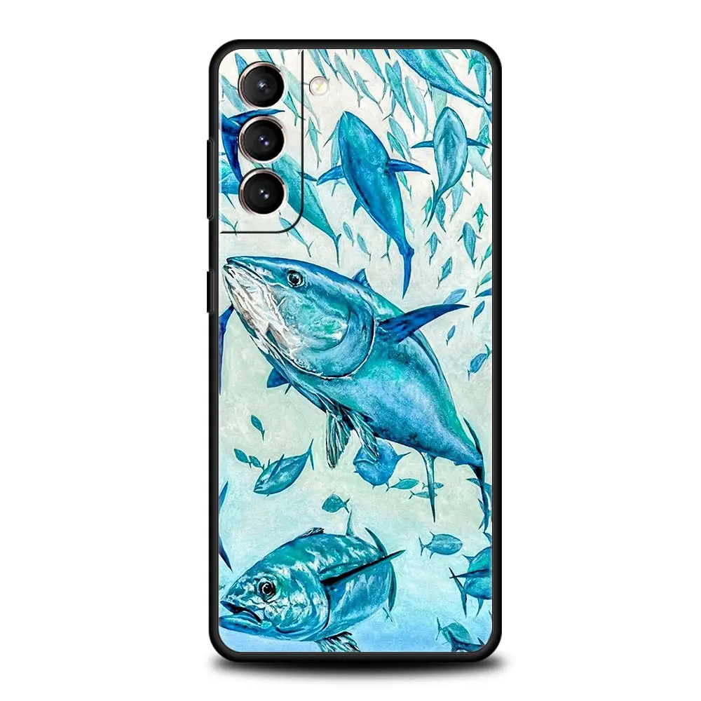 Funda de teléfono Bluefin Tuna para Samsung Galaxy S24 S23 S22 S20 Ultra S21 FE 5G S10 S9 Plus S10E S8 funda de silicona suave - imagen 4