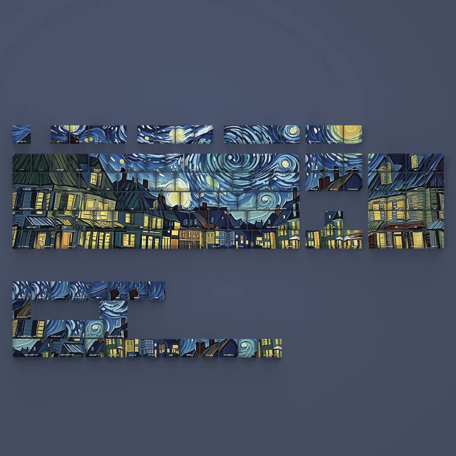 Teclas de 130 teclas, sublimación de tinte PBT estrellado, altura de cereza, retroiluminación de impresión lateral a través para teclado mecánico Anne Pro 2 GK61 - imagen 4