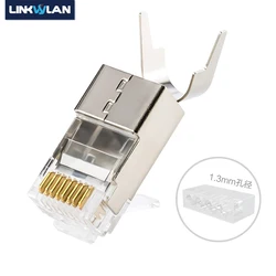 Conector RJ45 Cat8 metálico blindado para cable sólido