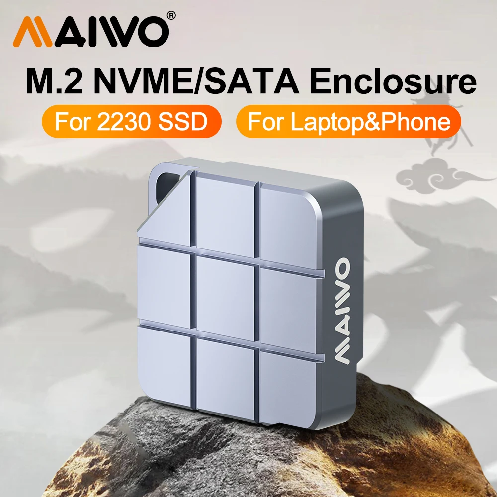 MAIWO M.2 NVMe SATA SSD carcasa externa 2230 SSD sin herramientas tipo C 3,2 a NVMe disco duro extemal para MacBook PC