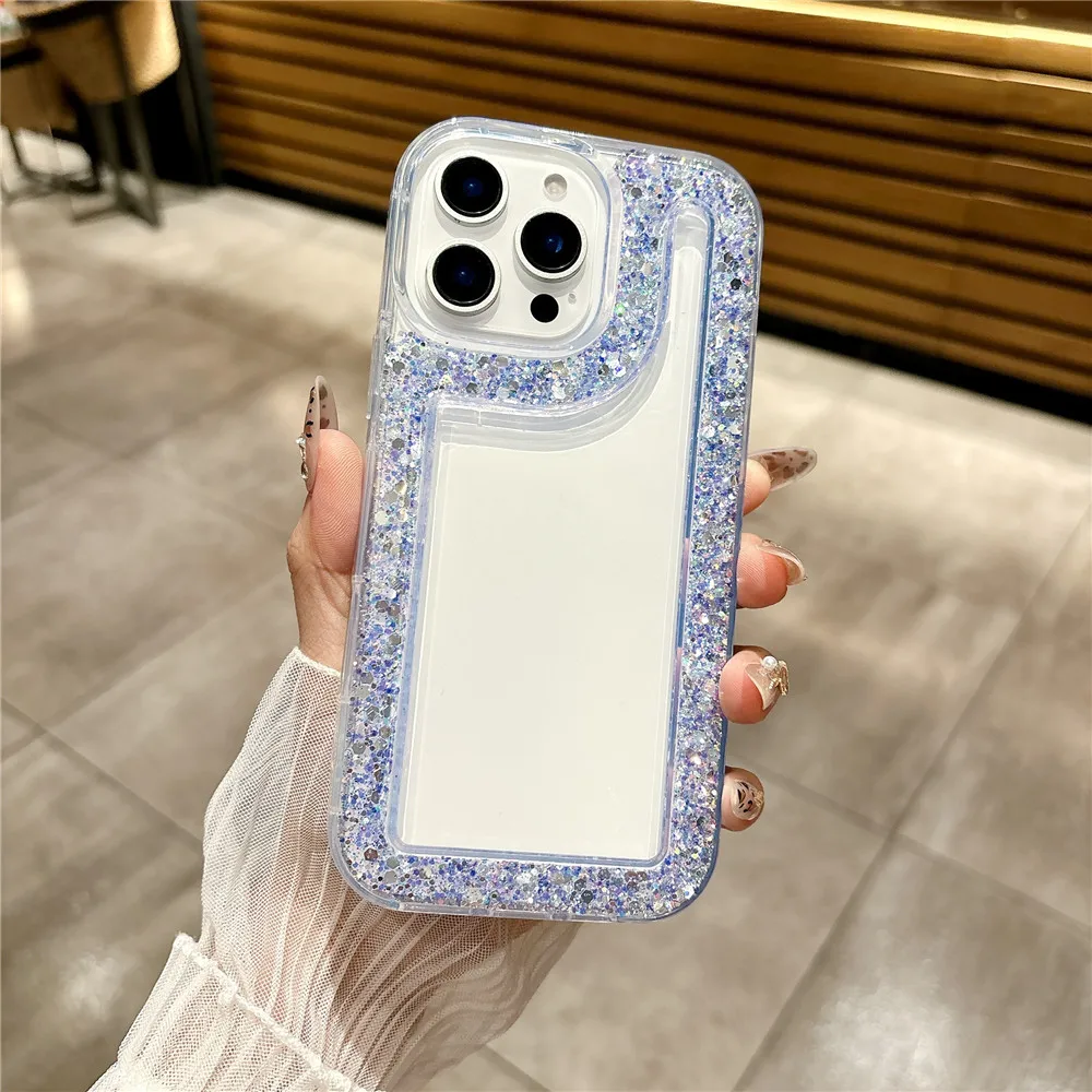 Funda de teléfono con purpurina de lentejuelas estilo INS para Xiaomi 14T Pro POCO X7 X6 X5 M6 Pro C65 C75 C71 funda de silicona suave a prueba de golpes - imagen 3