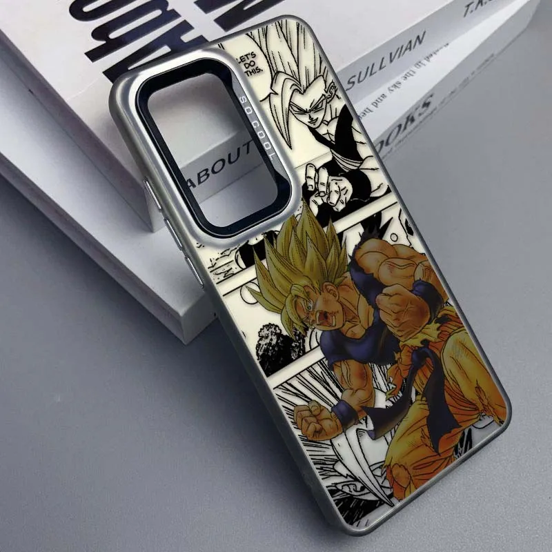 D-Dragon Ball Art Son Goku funda divertida para Samsung Galaxy A73 A71 A56 A54 A53 A52 A51 A35 funda de teléfono plateada colorida - imagen 4