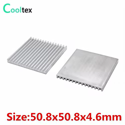 Disipador de aluminio para LED e IC 50,8 x 50,8 x 4,6 mm