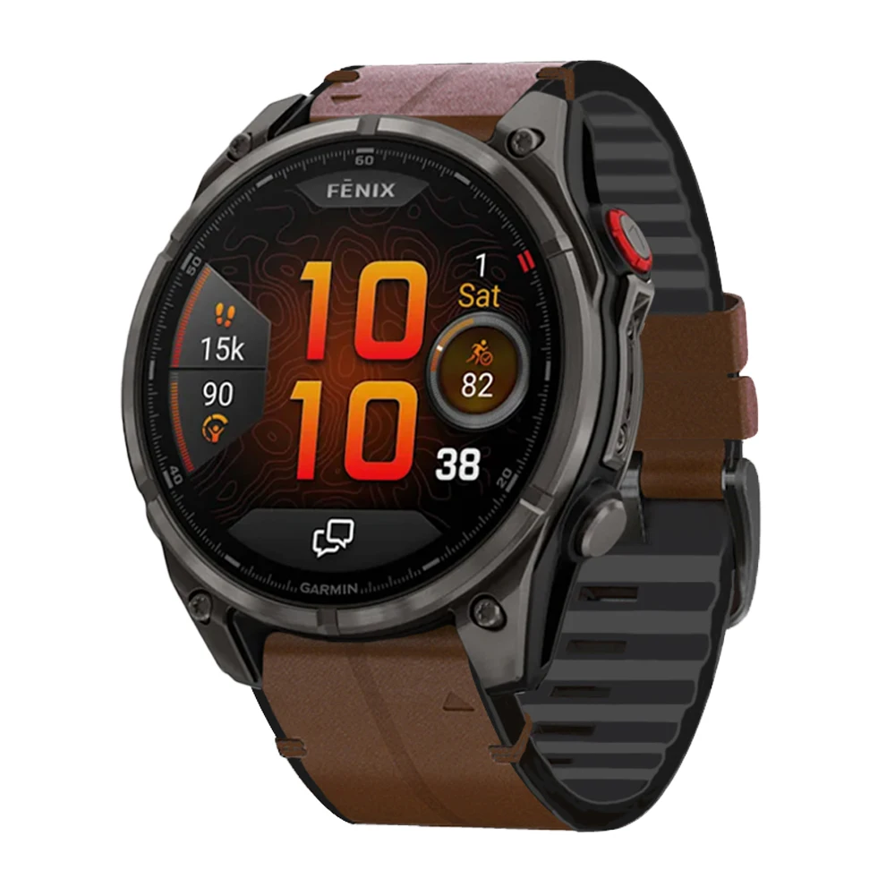 Correa de cuero sintético de silicona 22mm 26mm para Garmin Fenix 8 47mm 51mm/7X 7/6 6X Pro/5 5X Epix Pro Gen 2 pulsera de 47/51mm - imagen 2