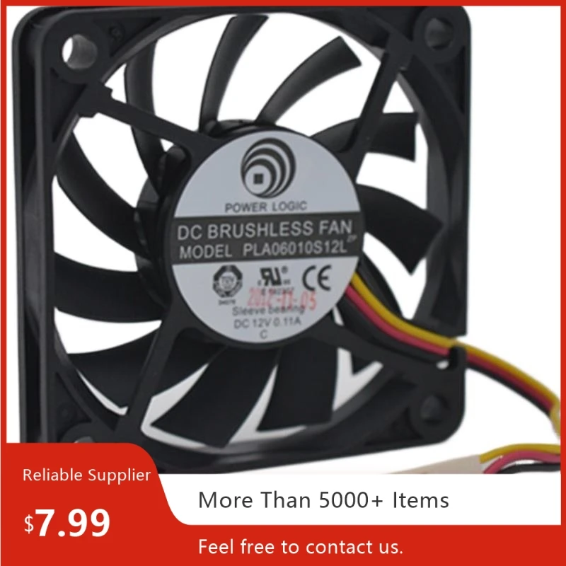 PLA06010S12L para ventilador Power ultrafino 6010 12V 0.11A 60x60x10mm rodamiento hidráulico-ventilador de refrigeración silencioso con caja de CPU diseño delgado