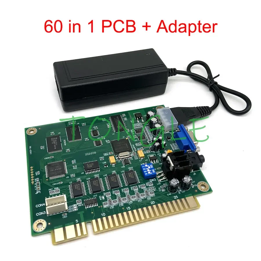 Tablero de juego vertical Jamma Arcade, adaptador Jamma Arcade, salida CGA VGA, gabinete de cóctel PCB duradero horizontal clásico, 19 en 1