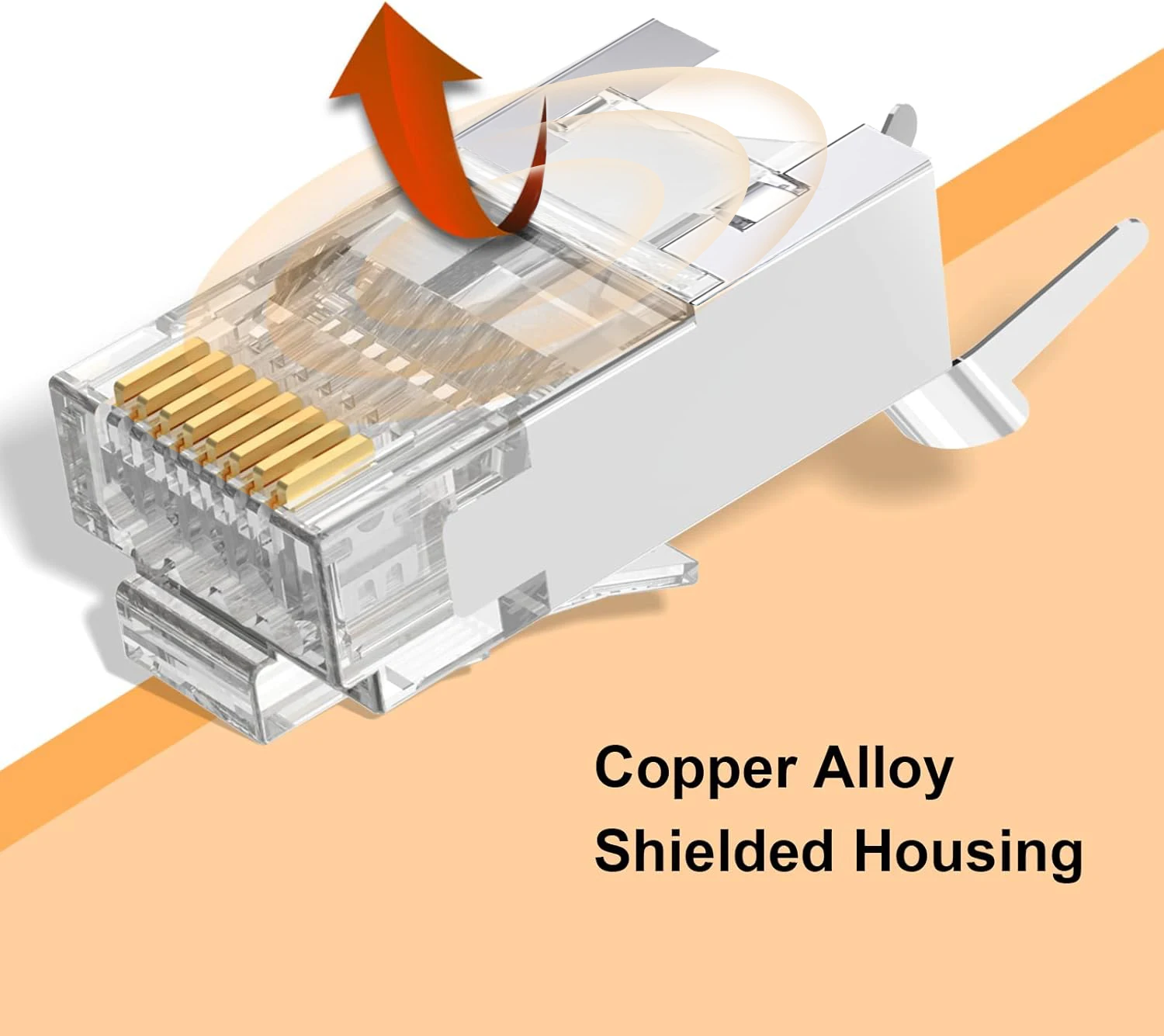 Natalink RJ45 CAT7 CAT6a Conectores Pasantes Blindados, Terminales Modulares Ethernet Bañados en Oro con Fundas de Alivio de Tensión - imagen 2