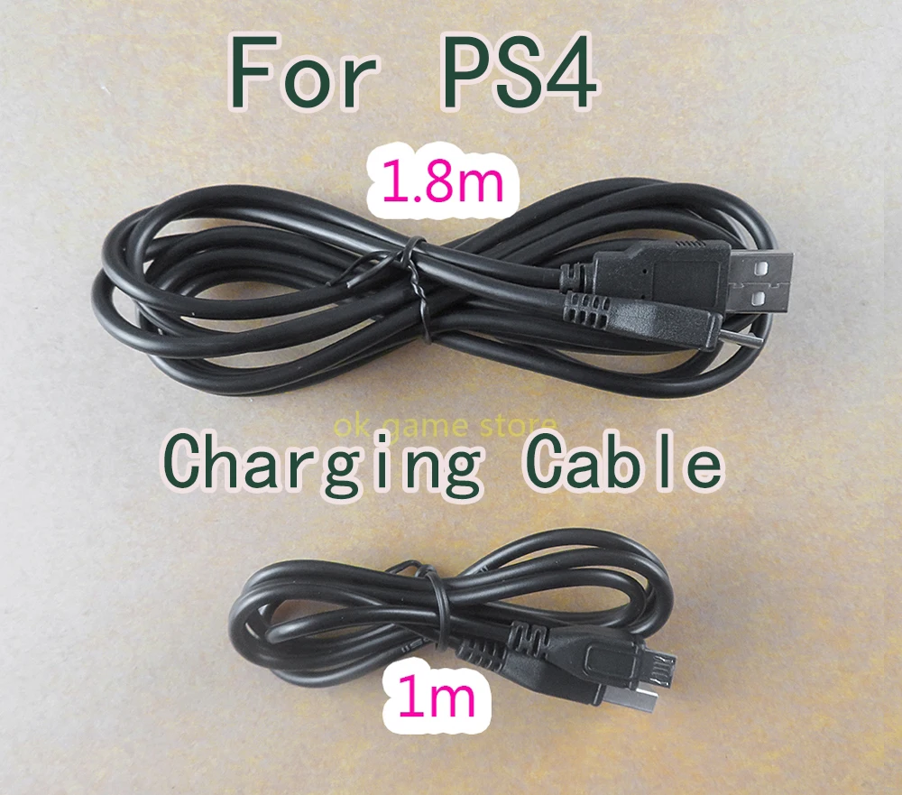 1 unidad para PS4 1m 1,8 m Cable de carga de línea de datos USB Cable de carga de energía para accesorios de controlador Playstation4