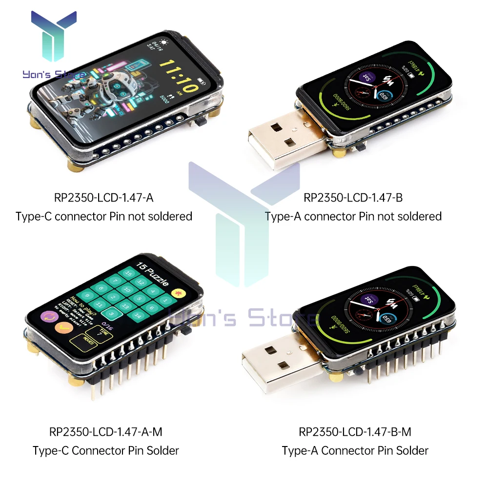 RP2350 Pantalla LCD de 1,47 pulgadas Pantalla de placa de desarrollo Color RGB Soporte ARM Cortex-M33 y interfaz de RISC-V tipo A tipo C - imagen 2