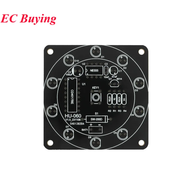 Kit electrónico NE555 CD4017 de rueda de la fortuna, tocadiscos de la suerte, entrenamiento de soldadura, luz LED intermitente, conjunto giratorio, juego de regalo divertido - imagen 5