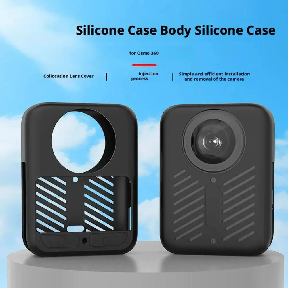 Funda de silicona para DJI Osmo 360, resistente al agua, anticaída, resistente a las manchas, accesorios para cámaras deportivas, funda de lente para DJI Osmo 360 - imagen 2