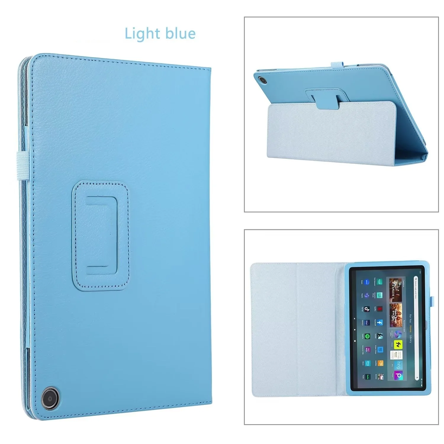 Funda con soporte para Amazon Fire Max 11 Fire 7 2017 2022 HD 10 2019 2021 HD 8 2020 2022, funda a prueba de golpes de cuero PU de lujo colorida - imagen 4