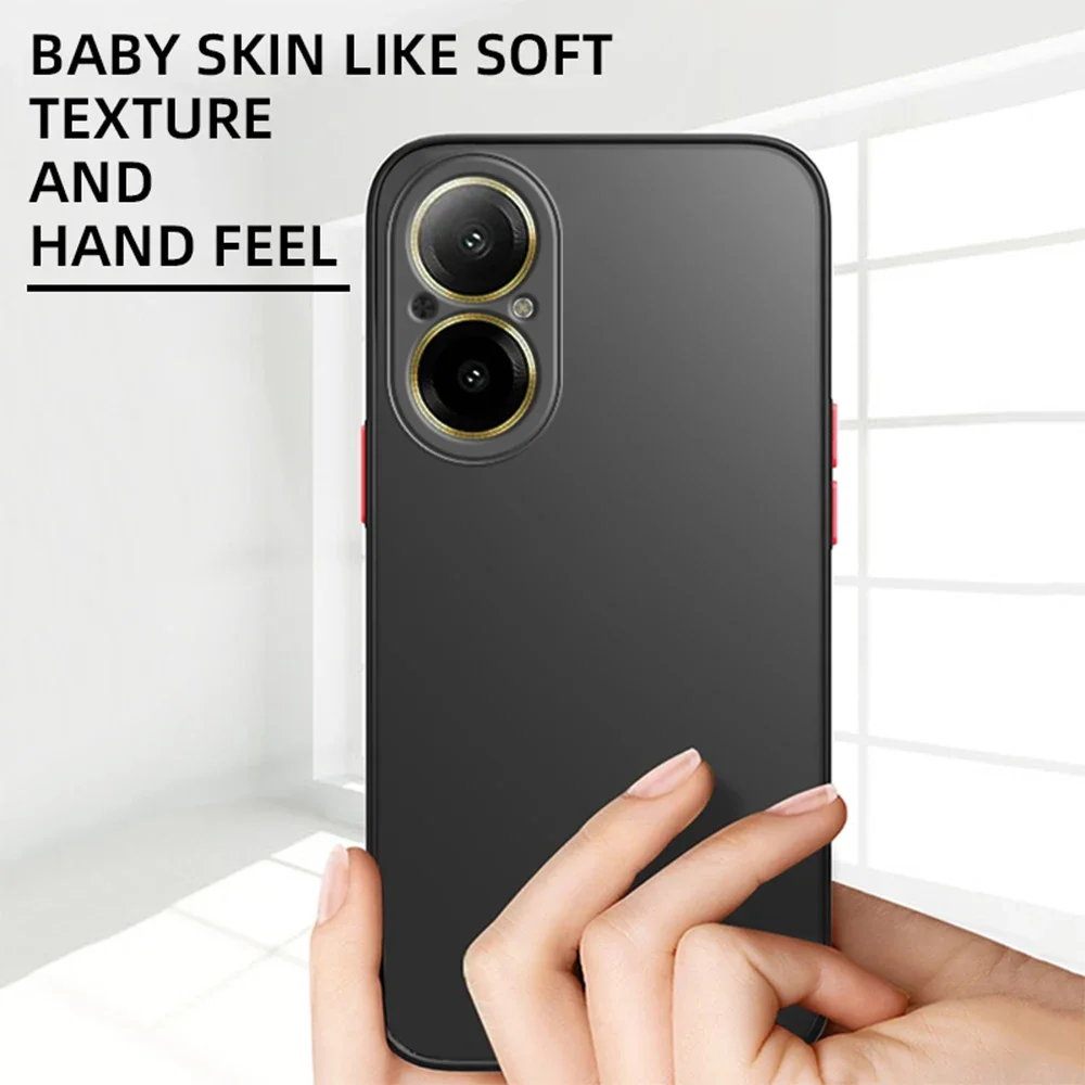 Funda mate con armadura a prueba de golpes para Realme C67 4G C65 C71 Note 70 , parachoques suave de TPU, cubierta dura transparente para PC, Capas en Realmi 15 12 Pro Plus C53 - imagen 5