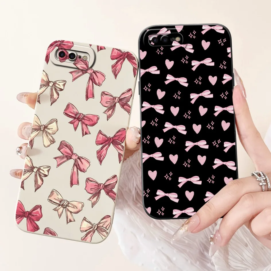 Para iPhone 7 8 Plus funda bonita de dibujos animados conejo gato Bowknot a prueba de golpes TPU parachoques para iPhone7 iPhone8 Fundas 7Plus 8Plus contraportada - imagen 4