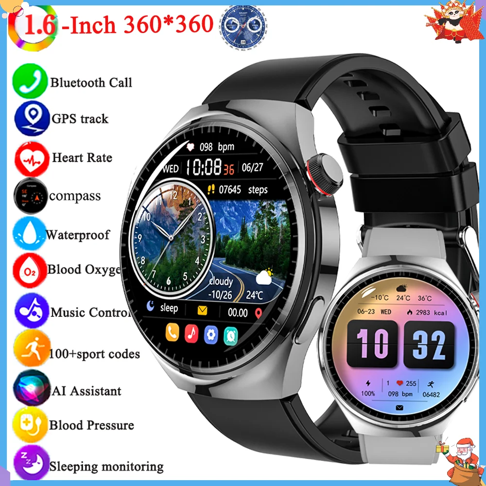2025 Nuevo reloj inteligente para hombres 1.6 360 * 360 pulgadas Pantalla táctil completa Bluetooth Relojes de marcación de llamadas Fitnes Sports Smartwatch para Android IOS