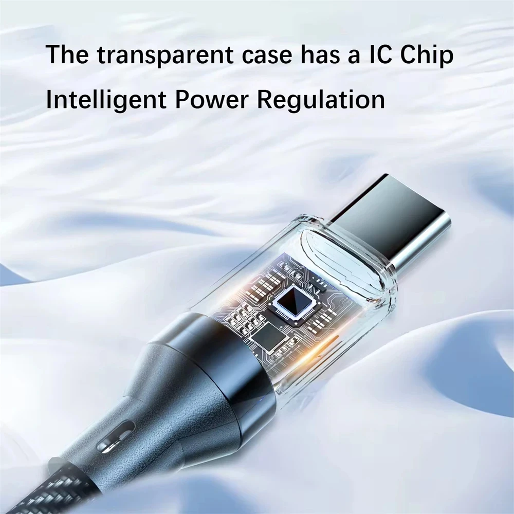 NNBILI nuevo 120W pantalla Digital LED Cable USB tipo C de carga rápida para OPPO VIVO Huawei Cable de datos de carga rápida - imagen 2