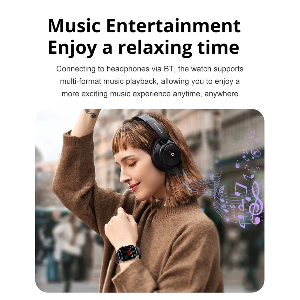 Reproductor de MP3 Reloj BT 5.4 Reproductor de música con pantalla táctil Reproductor portátil para deportes, correr y gimnasio - imagen 2