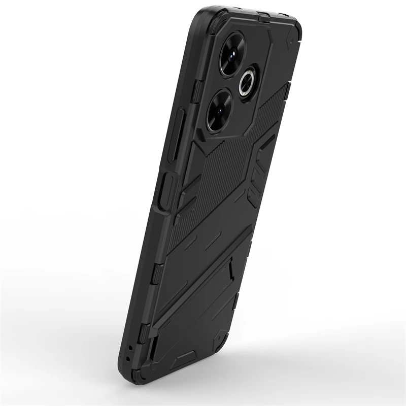 Funda protectora para Xiaomi POCO M6, carcasa de silicona Invisible con soporte para teléfono, M6 - imagen 3
