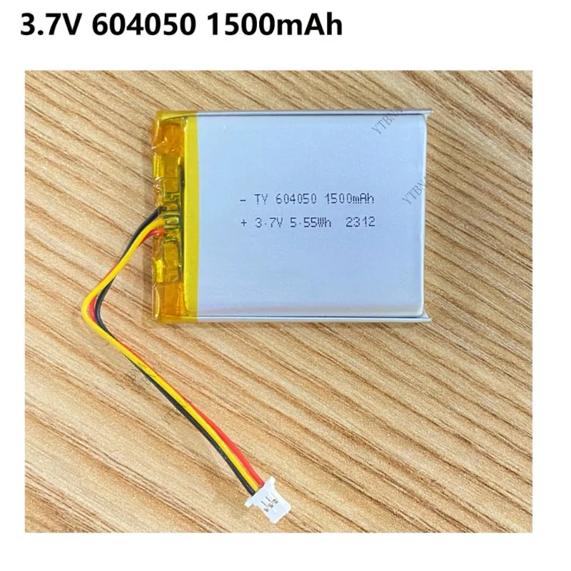 604050 3,7 V 1500mAh batería recargable de polímero de litio con termistor enchufe de 3 pines para purificador de aire reflector herramientas de banco de energía - imagen 2