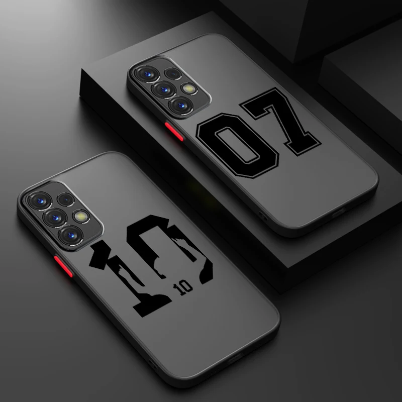 Arte de números de fútbol de baloncesto translúcido esmerilado para Samsung Galaxy S24 S23 S22 S21 S20 FE S10 S9 S8 Plus Ultra Pro 5G suave - imagen 2