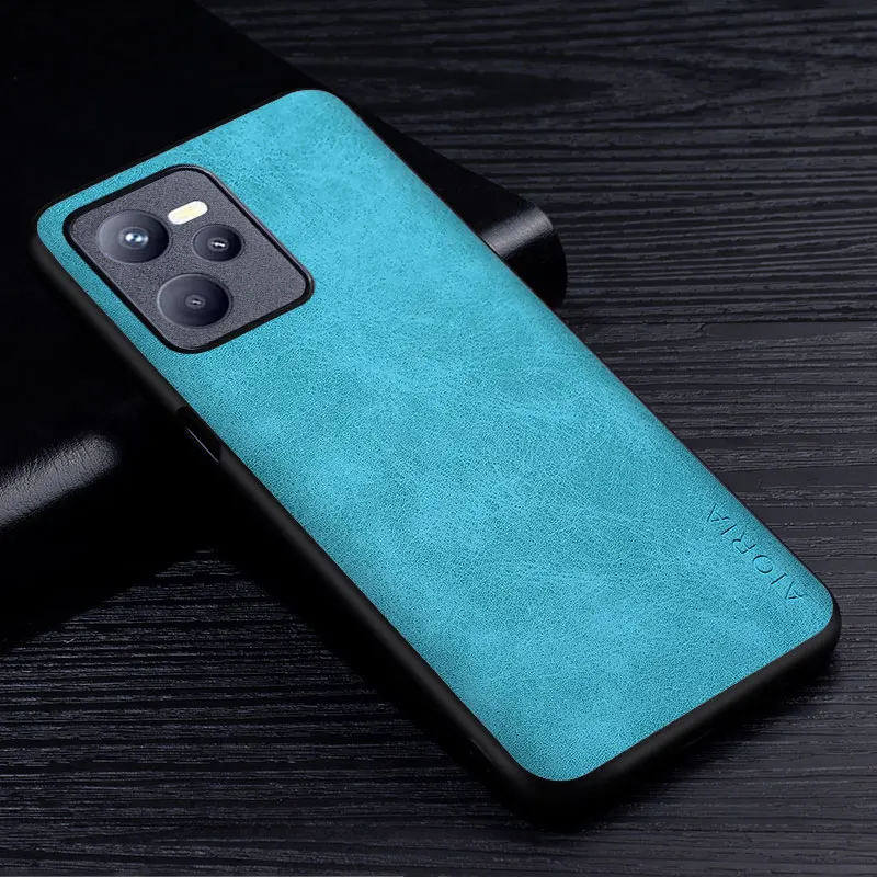 Funda de teléfono de cuero PU Premium para Realme, carcasa protectora de Color sólido resistente a los arañazos, para C55, C35, C33, C31, C30 - imagen 4