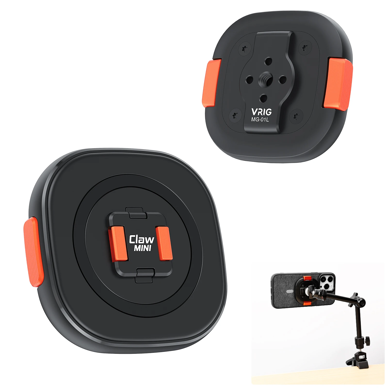 Vrig-soporte magnético de liberación rápida para teléfono, adaptador de trípode de 1/4 pulgadas con Magsafe para iPhone 15, 14, 13, 12 y Vlog - imagen 2