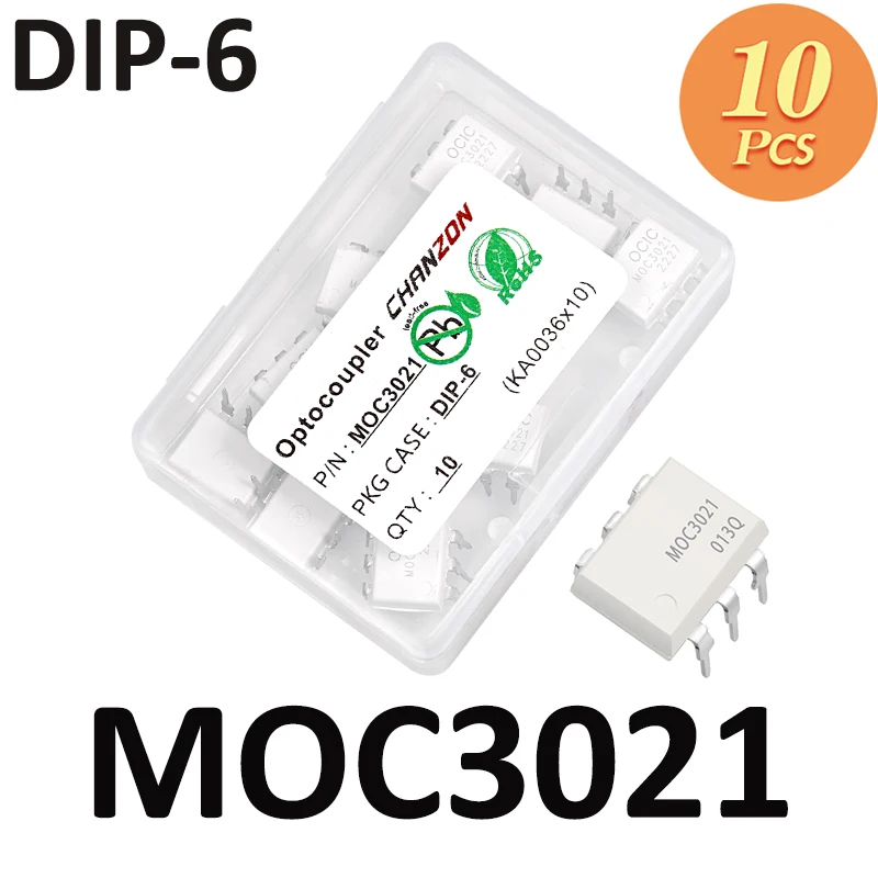 10PCS MOC3021 MOC3021M DIP DIP6 Optocoupler Optische Optoisolator Opto Triac Koppeling Nieuwe en Originele IC Op Voorraad Chanzon