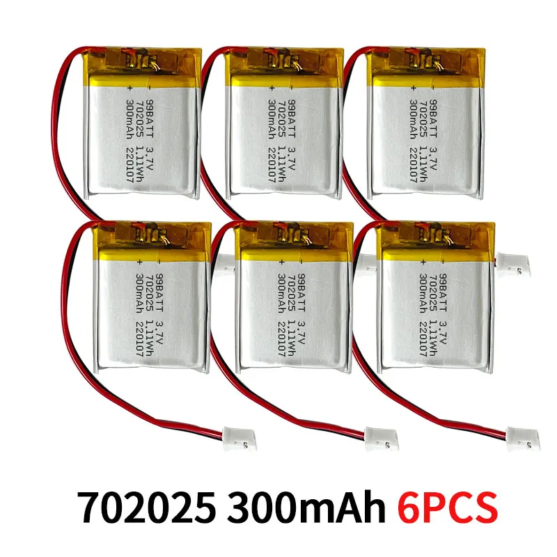 702025 300mAh 6PCS
