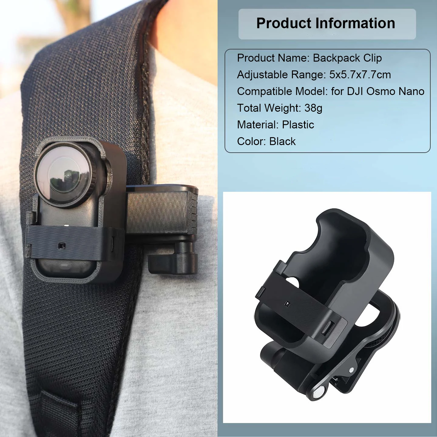Para DJI Osmo Nano Thumb Cámara imagen multifuncional visión mochila correas Clip, pulsera accesorios de protección de expansión