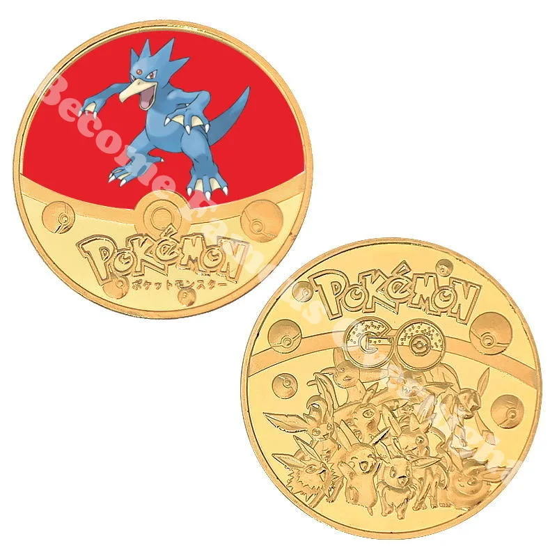 Pokemon Anime chapado en oro juego de monedas de oro moneda conmemorativa Pikachu Mewtwo Charizard colección de juegos de monedas de oro regalo para niños - imagen 5