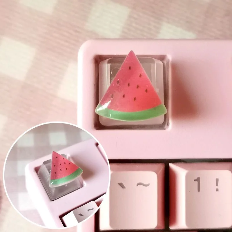 Keycap translúcido de frutas para Teclado mecánico de eje cruzado, Rosa especial, fresa, melocotón, suplemento ESC R4, nuevo - imagen 5