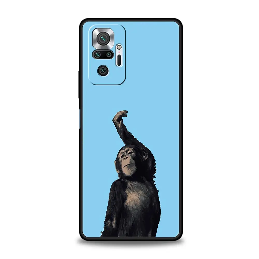 Funda de teléfono con mono divertido y bonito para Xiaomi Redmi Note 14 13 12 5G 11 10 Pro Plus 4G 9S 9 14C 13C 12C 10C 9C 9A, funda suave de TPU - imagen 5