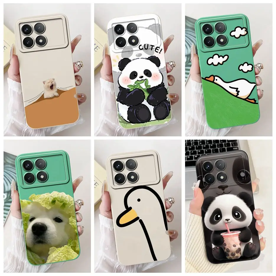 Para Xiaomi Poco X6 Pro 5G funda bonita funda de dibujos animados de Panda funda de teléfono de silicona suave para Xiaomi Poco X6 Neo PocoX6 Pro Fundas parachoques