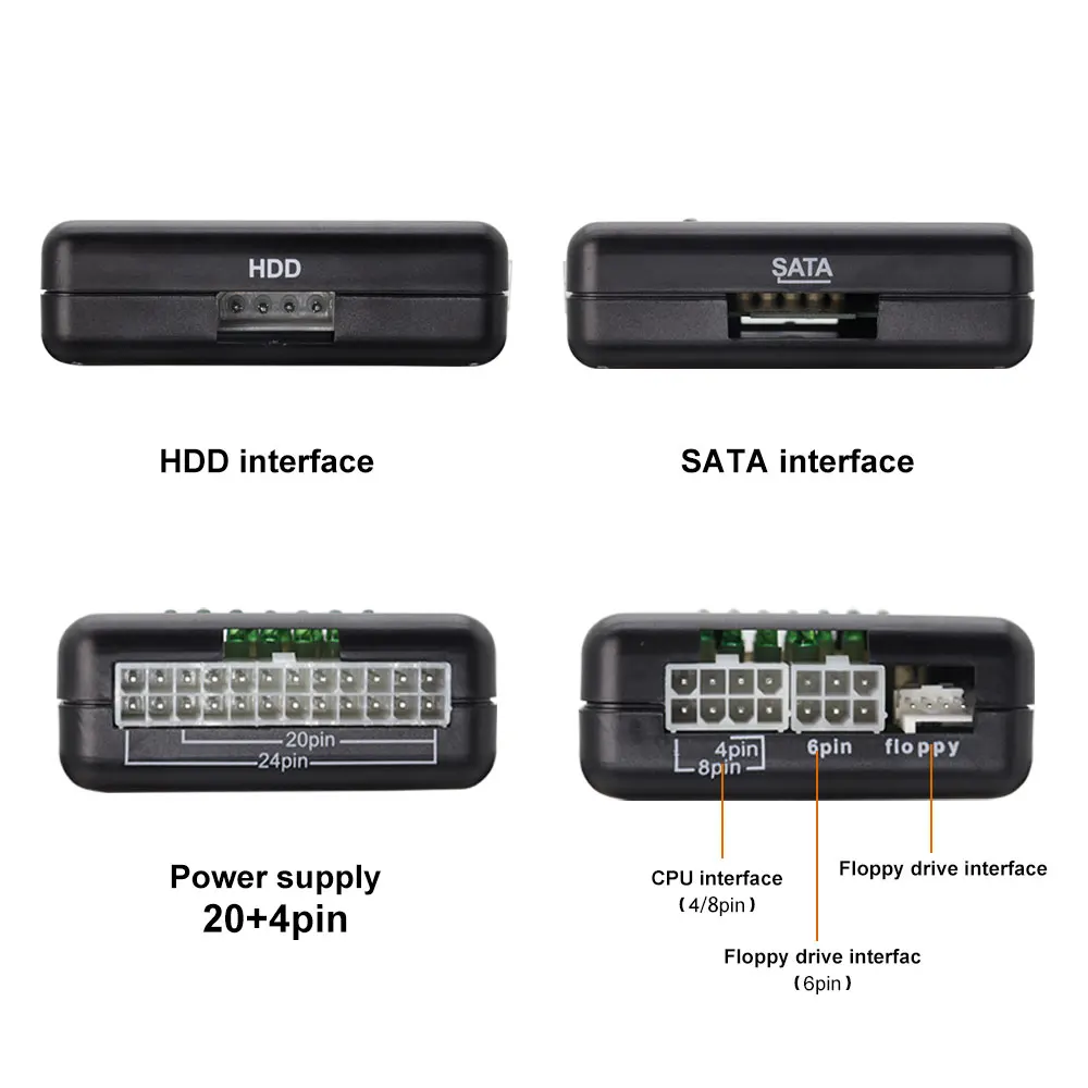 Probador de fuente de alimentación de computadora Fuente de alimentación ATX Probador de fuente de alimentación de chasis de computadora de diagnóstico Conector ATX - imagen 4
