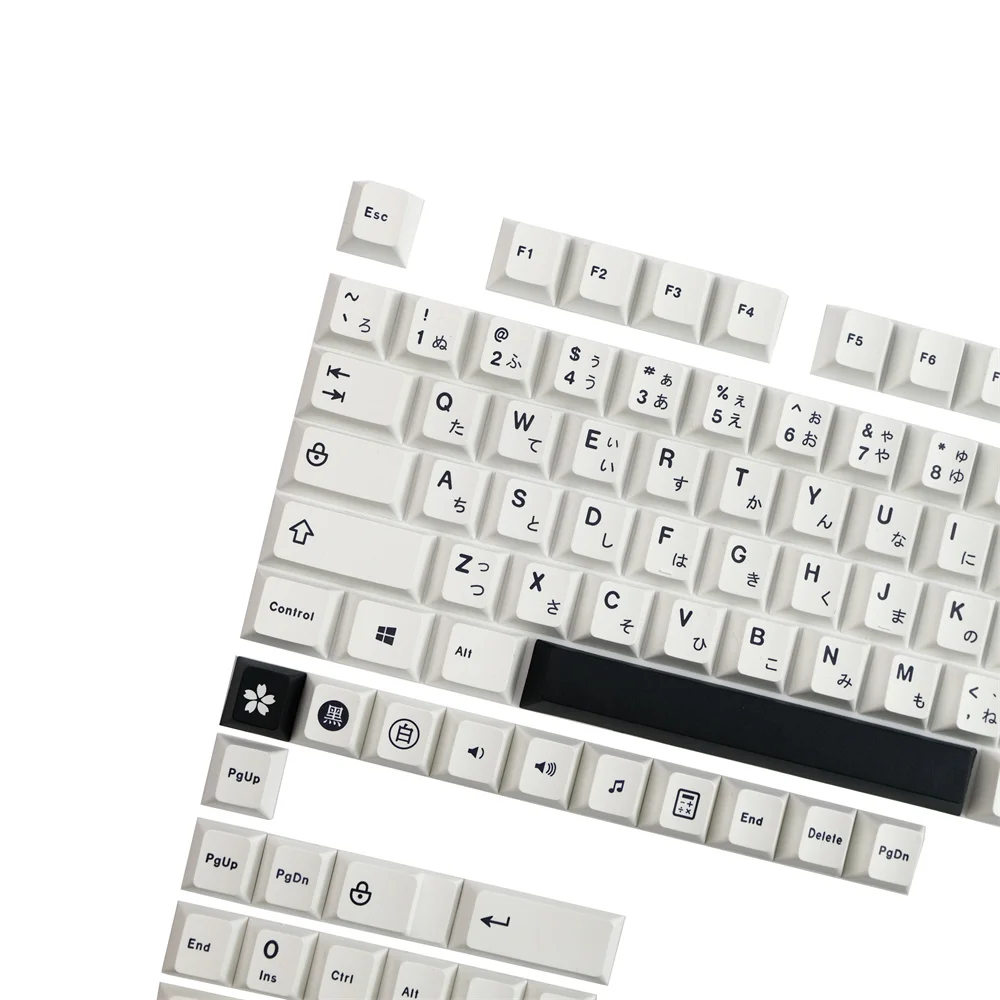 Teclado mecánico minimalista Keycap negro blanco perfil de cereza japonesa para GH60 GK61X GK64X GK68 96 980 104 108 - imagen 2