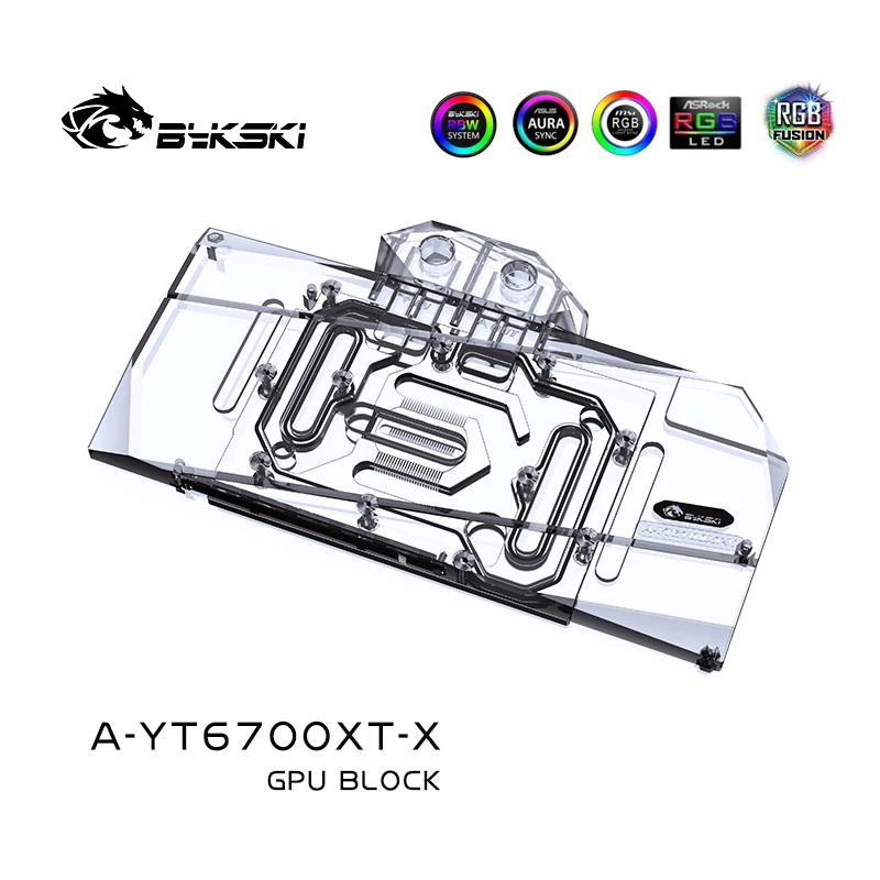 Bykski GPU bloque de agua para uso en tarjeta gráfica Yeston RX6700XT refrigerado/cubertura completa con refrigeración de radiador de plano posterior, A-YT6700XT-X - imagen 4