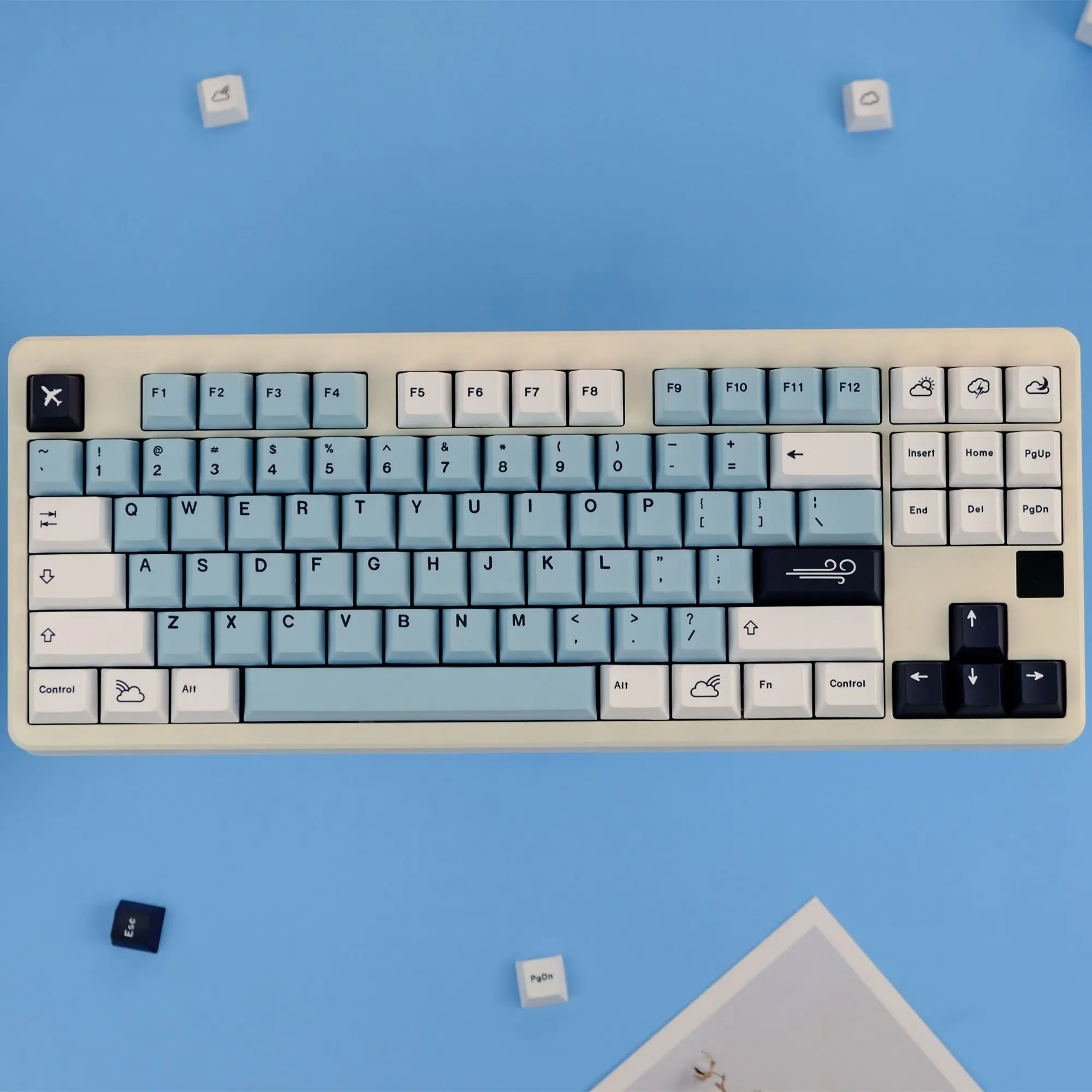 GMK-teclas de nube fluyendo, teclas PBT de 129 teclas, perfil de cereza DYE-SUB personalizadas, teclas GMK para teclado mecánico
